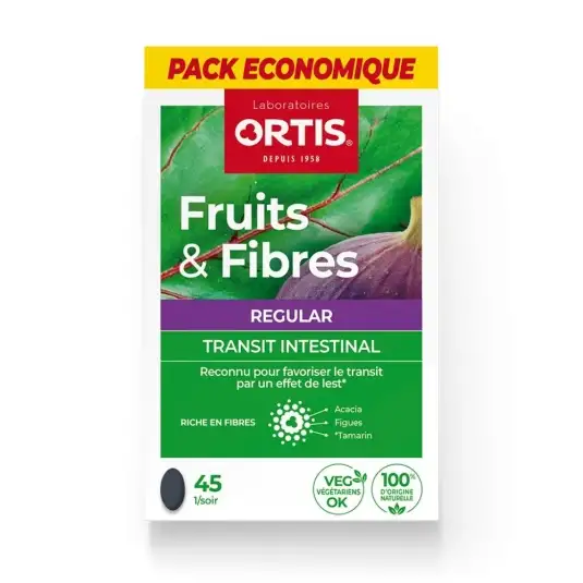 ORTIS - Fruits & Fibres Regular Transit Intestinal - 45 Cubes à Mâcher