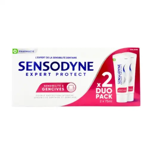 SENSODYNE Expert Protect -  Dentifrice Sensibilité et Gencives, Menthe 2x75 ml