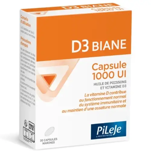 Pileje - D3 Biane Capsule 1000 UI - Vitamine D3 - 30 capsules