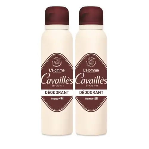 CAVAILLES - L'Homme Déodorant Fraicheur 48h - 2x150ml