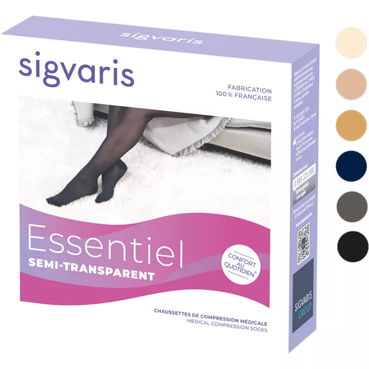 Sigvaris Essentiel Semi-Transparent Chaussettes de Contention Femme Classe 2