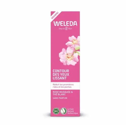 WELEDA Contour des yeux lissant à la Rose Musquée & Thé Blanc (12 ml)
