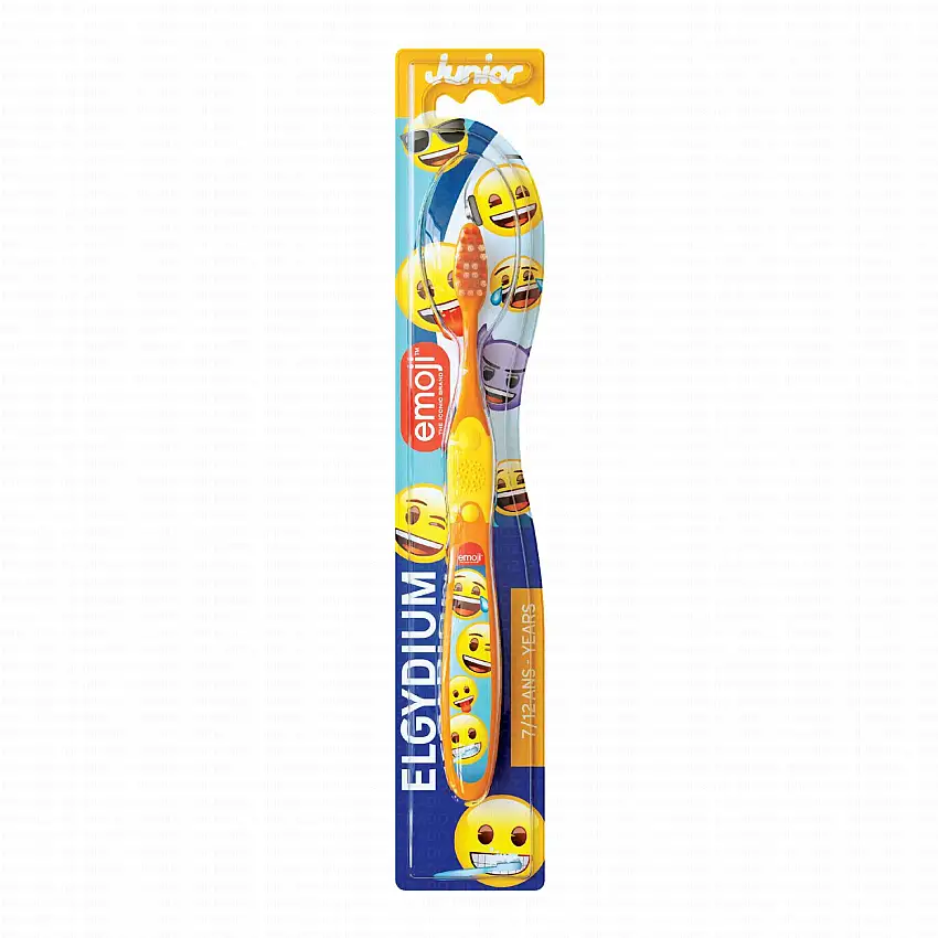 ELGYDIUM Junior - Brosse à dents souple 7/12 ans emoji