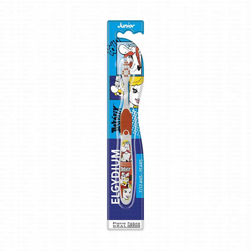 ELGYDIUM Junior - Brosse à dents souple 7/12 ans astérix