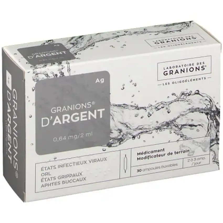 Granions d'argent 0,64mg/2ml 30 ampoules