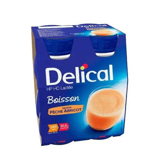DELICAL Boisson Lactée PECHE ABRICOT (4 x 200ml)