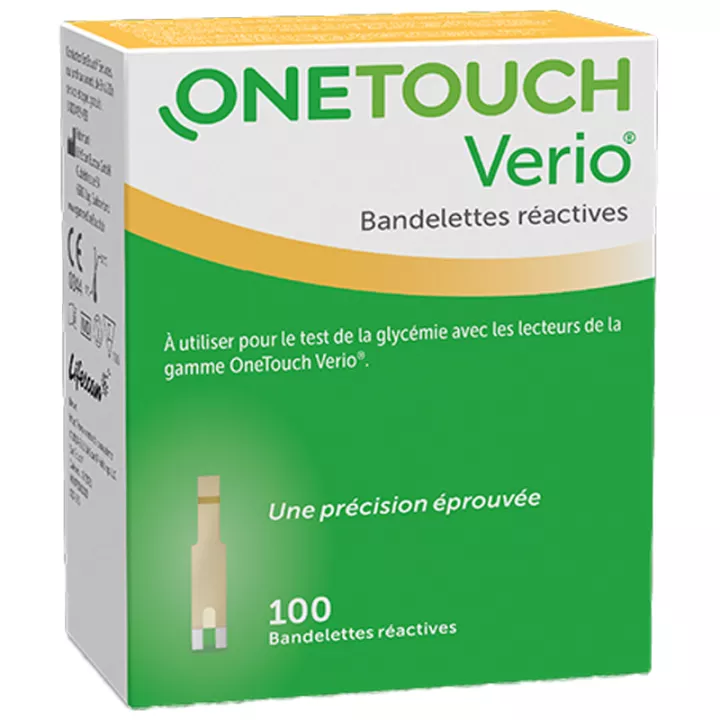 OneTouch Verio Bandelettes Réactives Boîte de 100
