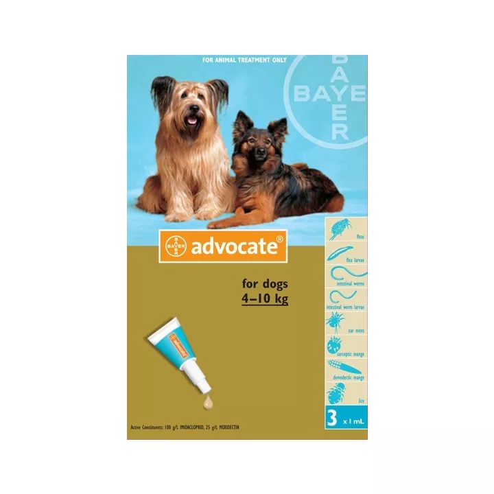 ADVOCATE CHIEN MOYEN 3 PIPETTES DE 1ML BAYER