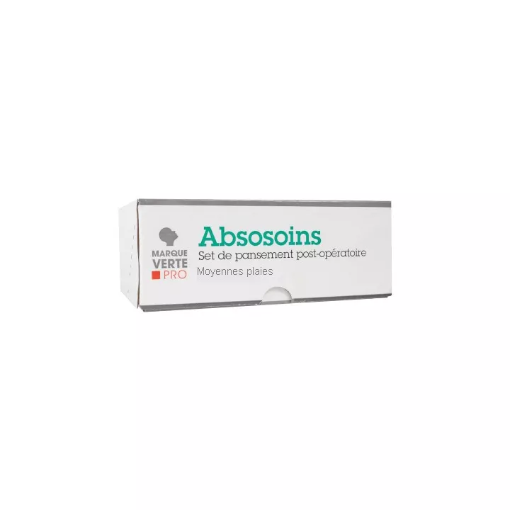 Absosoins Marque Verte Set de Pansement Post-Opératoire Moyennes Plaies