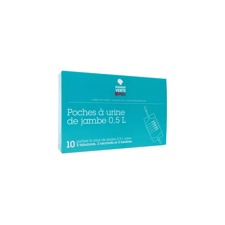 Marque Verte Poches à Urine de Jambe 0,5L