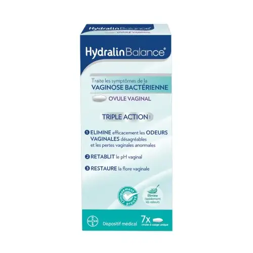 HYDRALIN Balance - Traitement de la vaginose bactérienne - 7 ovules