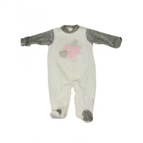 Barboteuse bébé fille chenille Gris crème pastel 3 - 6 mois