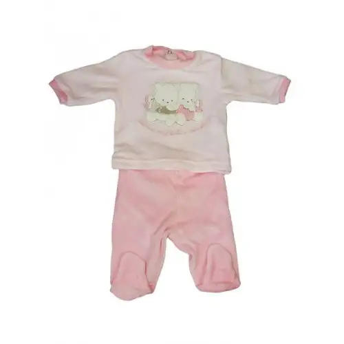 Complet 2pcs chenille bébé fille Ellepi rose 3 m