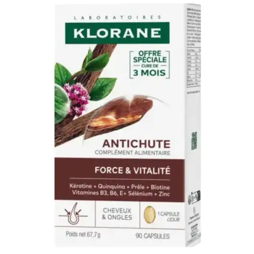 KLORANE Antichute - Force & Vitalité Cheveux & Ongles - 90 Capsules