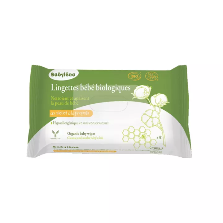 Babylena 60 Lingettes 100% coton bio Bébé
