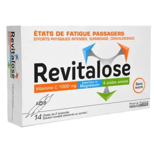 REVITALOSE - Fatigue Passagère, 14 Doses de 2 Ampoules