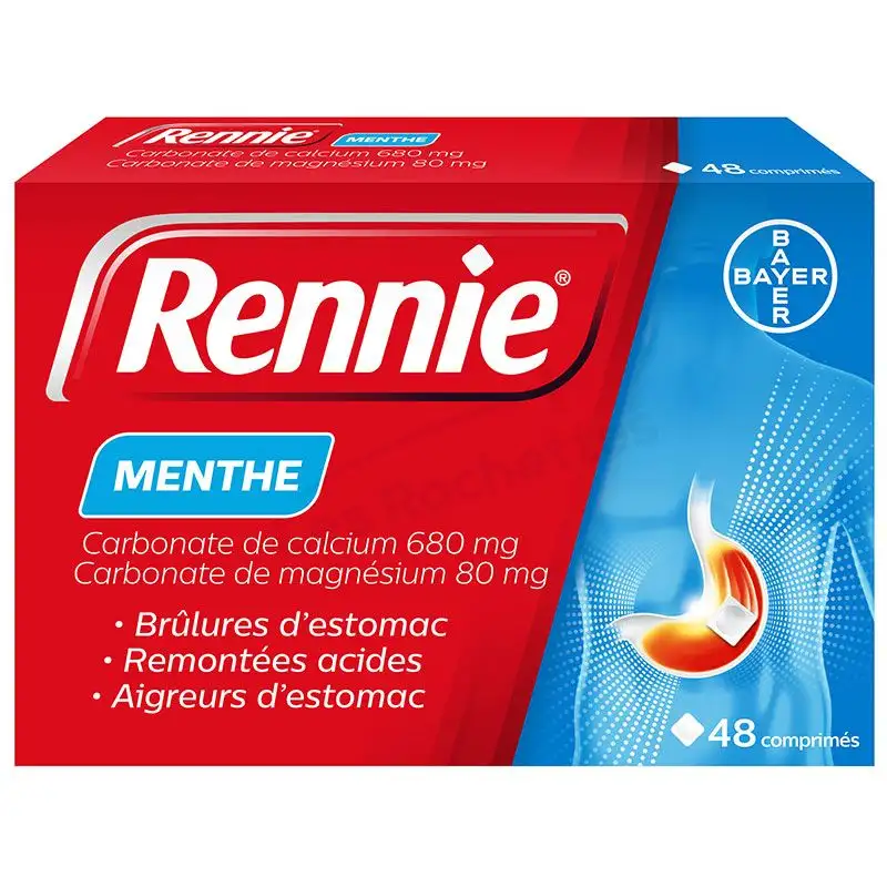 Rennie Sans Sucre Menthe 48 Comprimés à croquer