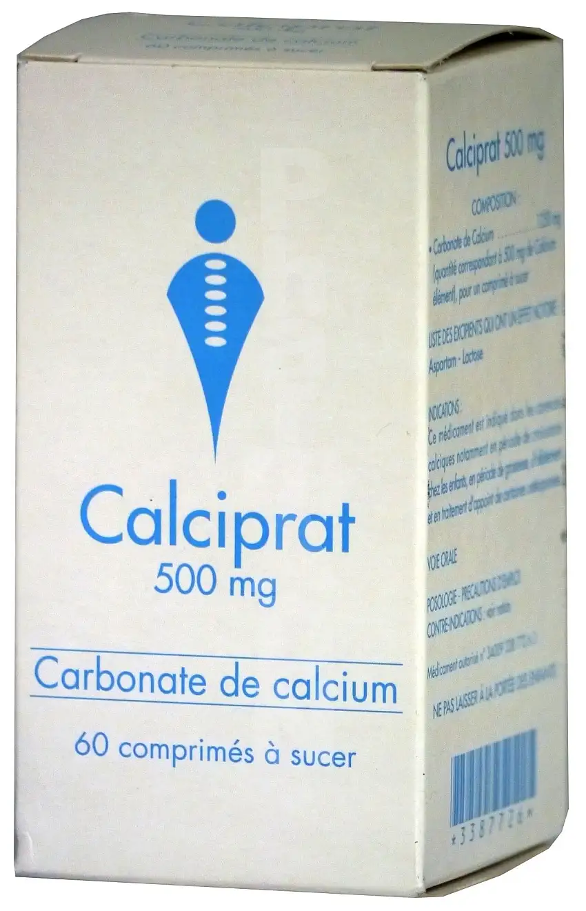 Calciprat 500mg Comprimés à Sucer (60 unités)