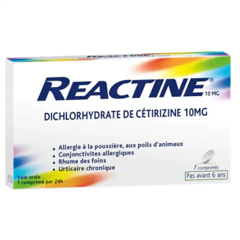 Reactine 10 mg comprimés