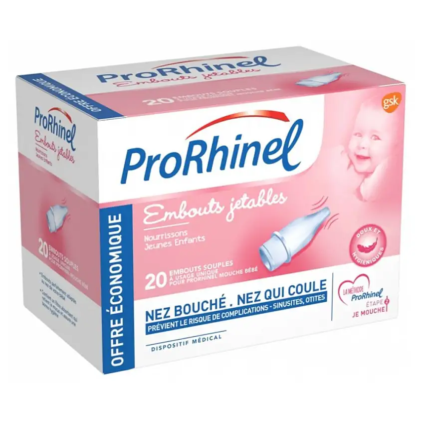 Prorhinel 20 embouts nasal jetables