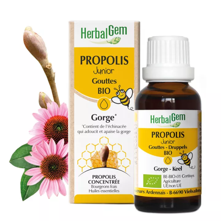 Herbalgem Propolis Junior Gouttes Bio Gorge 15 ml