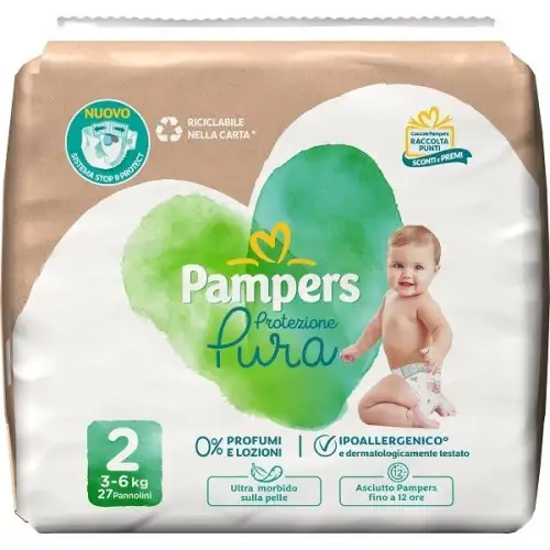 Pampers Protezione Pura Tg.2 Mini 27 Pannolini