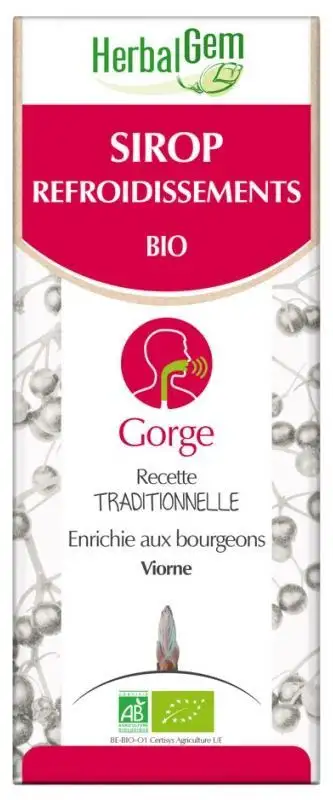 HerbalGem Sirop Refroidissements Bio 150 ml