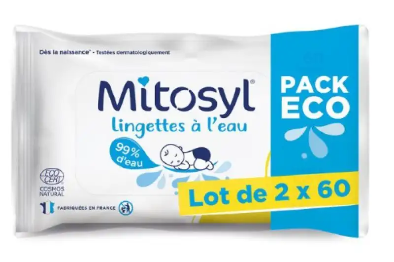 Mitosyl Lingettes à l'eau 2x60