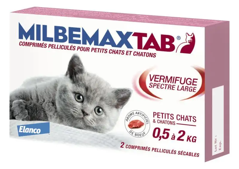 Milbemaxtab petits chats 2 comprimés
