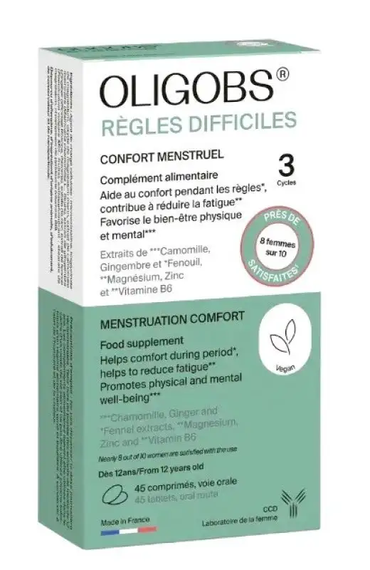 Oligobs Confort menstruel Règles difficiles 45 comprimés