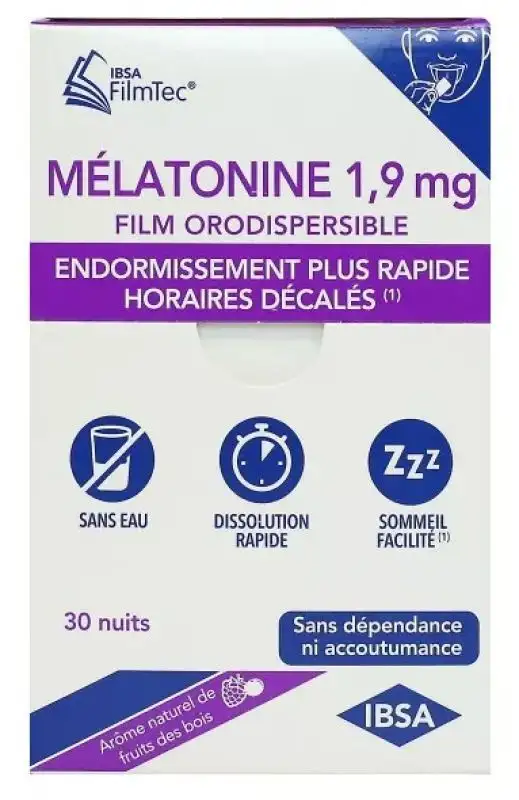 Mélatonine 1,9mg 30 films orodispersibles