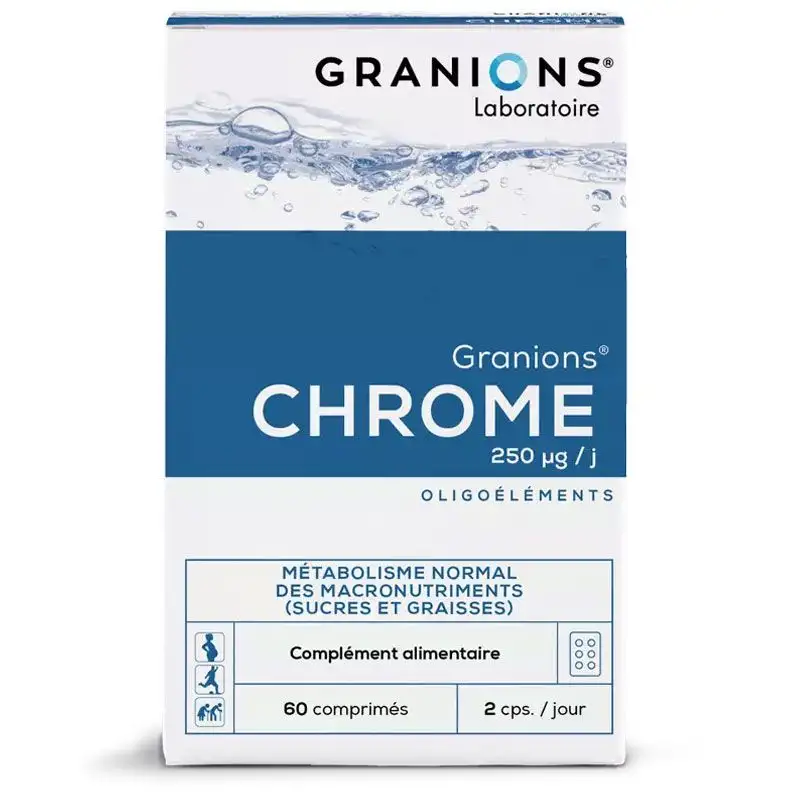 Granions Chrome 60 comprimés - Oligoélément essentiel