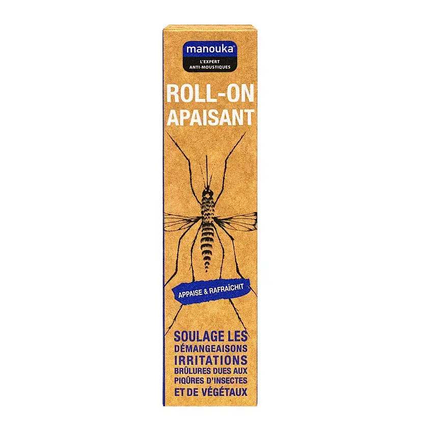 Roll-On Apaisant Manouka - Apaise et rafraîchit les démangeaisons, irritations et brûlures dues aux piqûres d'insectes et de végétaux