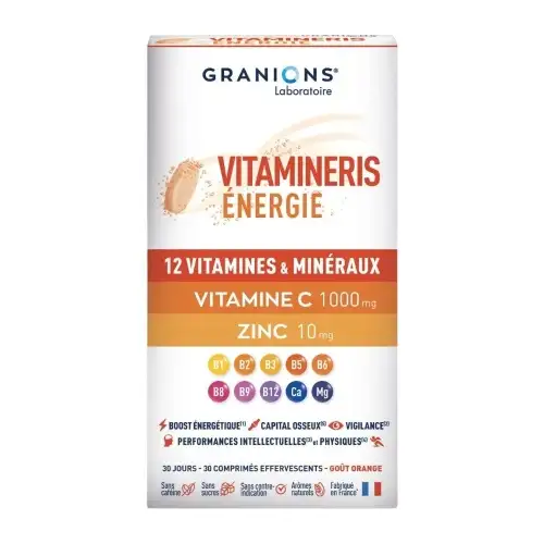 GRANIONS Vitamineris Énergie 1000mg - 30 comprimés effervescents