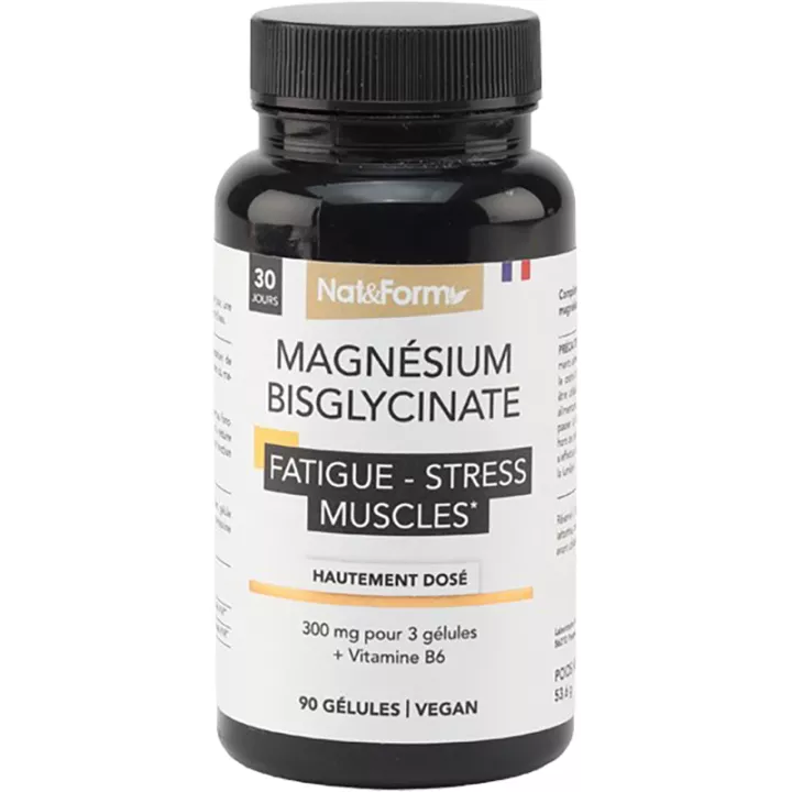 Nat & Form Magnésium Bisglycinate Fatigue Stress Muscles