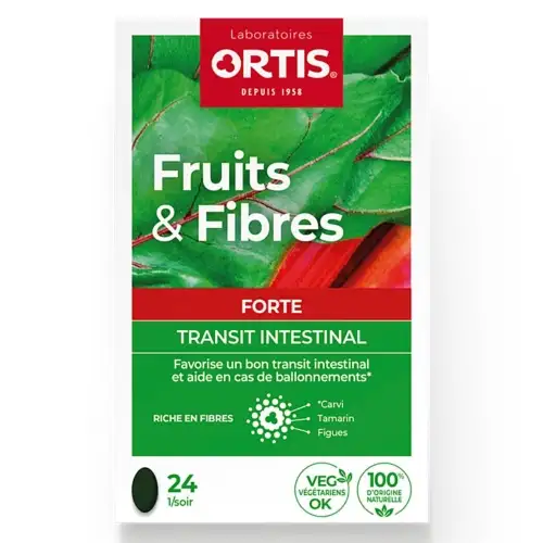 ORTIS FRUITS ET FIBRES FORTE Transit intestinal Action rapide (24 comprimés)