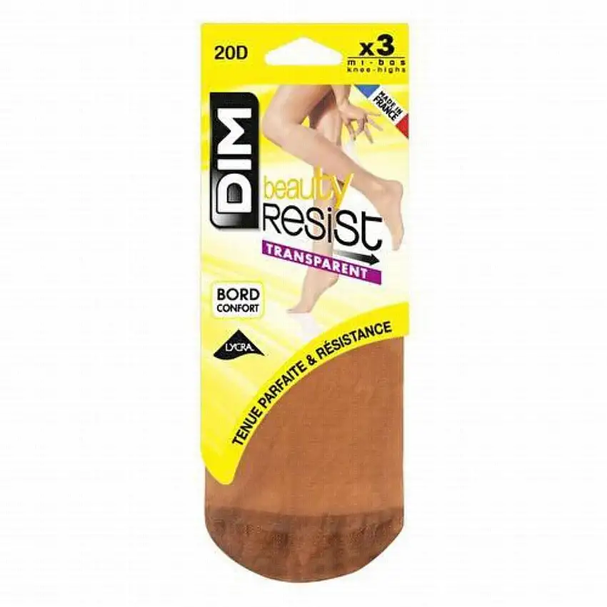 DIM Beauty resist - Mi-Bas voile taille 35/41 lot de 3 couleur cannelle