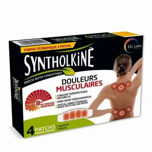 SYNTHOL Kiné Patch chauffant Grand Format Spécial bas du dos (Boîte de 4)