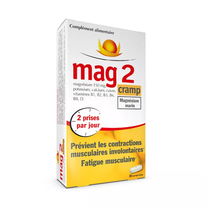 Mag 2 Cramp Magnésium marin + Vitamines 30 comprimés