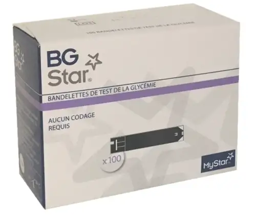 BGSTAR Bandelettes réactives - Mesure Glycémie (100 bandelettes)