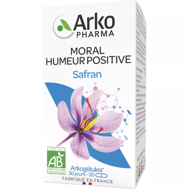 Arkogélules Safran Moral Humeur Positive Bio 30 Gélules