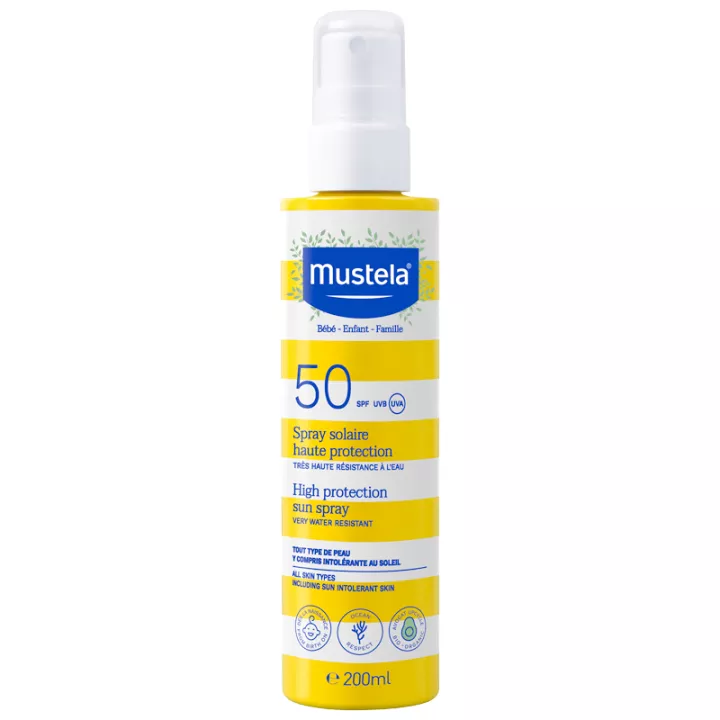 Mustela Bébé-Enfant-Famille Spray Solaire Haute Protection SPF 50 200 ml