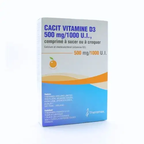 CACIT VITAMINE D3 500 mg/1000 UI - 30 comprimés goût Orange