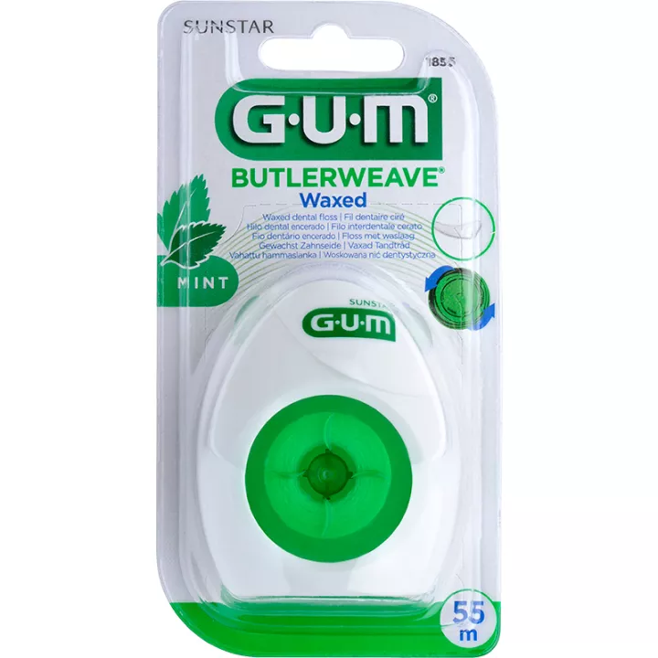 Sunstar Gum Fil Dentaire Butlerweave Plat Ciré Mentholé