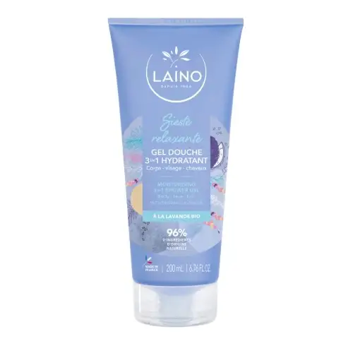 LAINO - Gel douche 3 en 1 Hydratant à la Lavande Bio Sieste relaxante - 200 ml