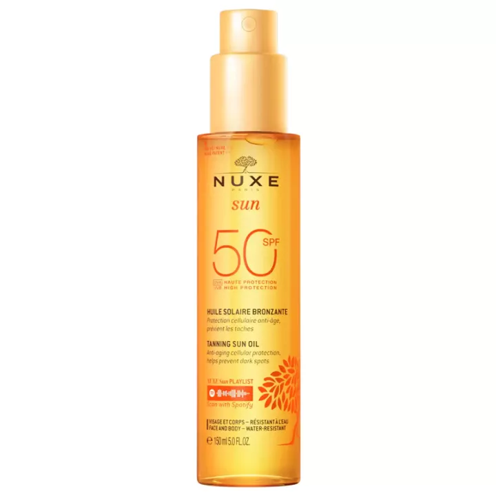 Nuxe Sun Huile Solaire Bronzante Spf50 Visage Corps 150 ml
