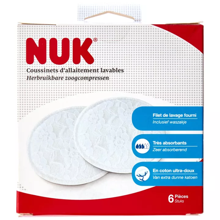 Nuk Coussinets d'Allaitement Lavables x 6