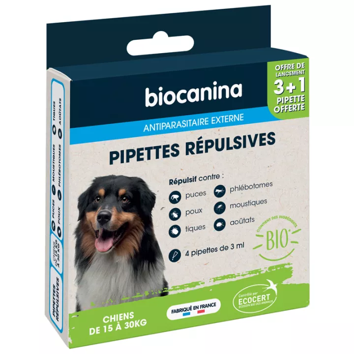 Biocanina Pipettes Répulsives Moyen Chien Bio X3