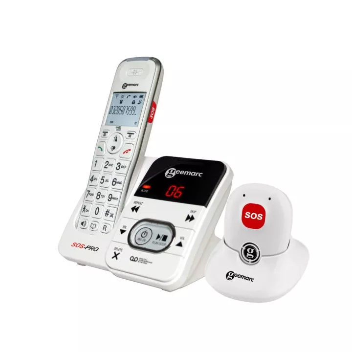 Geemarc Téléphone Amplifié Sans Fil Amplidect 295 SOS Pro