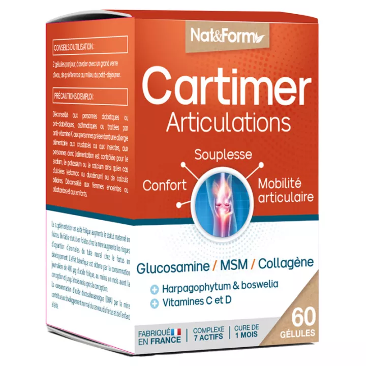 Nat&Form Cartimer Articulations 60 Gélules Végétales